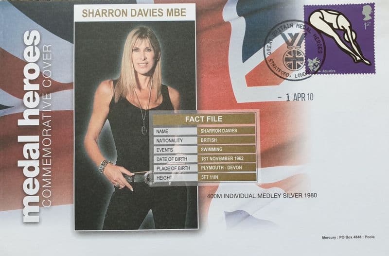 Sharron Davies Medal Heroes Commemorative Cover 2012