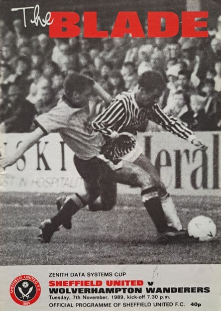 Sheffield United v Wolves, ZDS Cup (1989, Nov 7th)