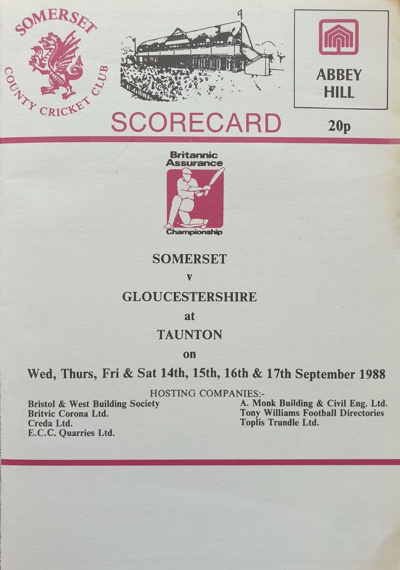 Somerset v Gloucestershire Scorecard (1988, Sep 14th-17th)