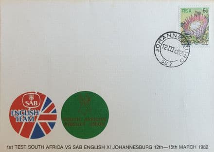South Africa v England XI First Test Cover (1982, Mar 12th-15th)