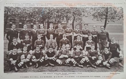 South African Rugby Team Postcard (1906) Davidson Brothers