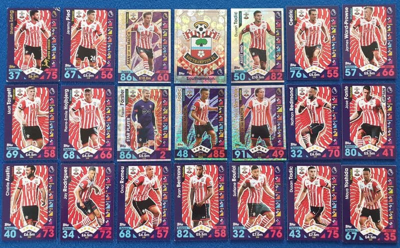 Southampton, Match Attax Cards x 21 (2016-17)