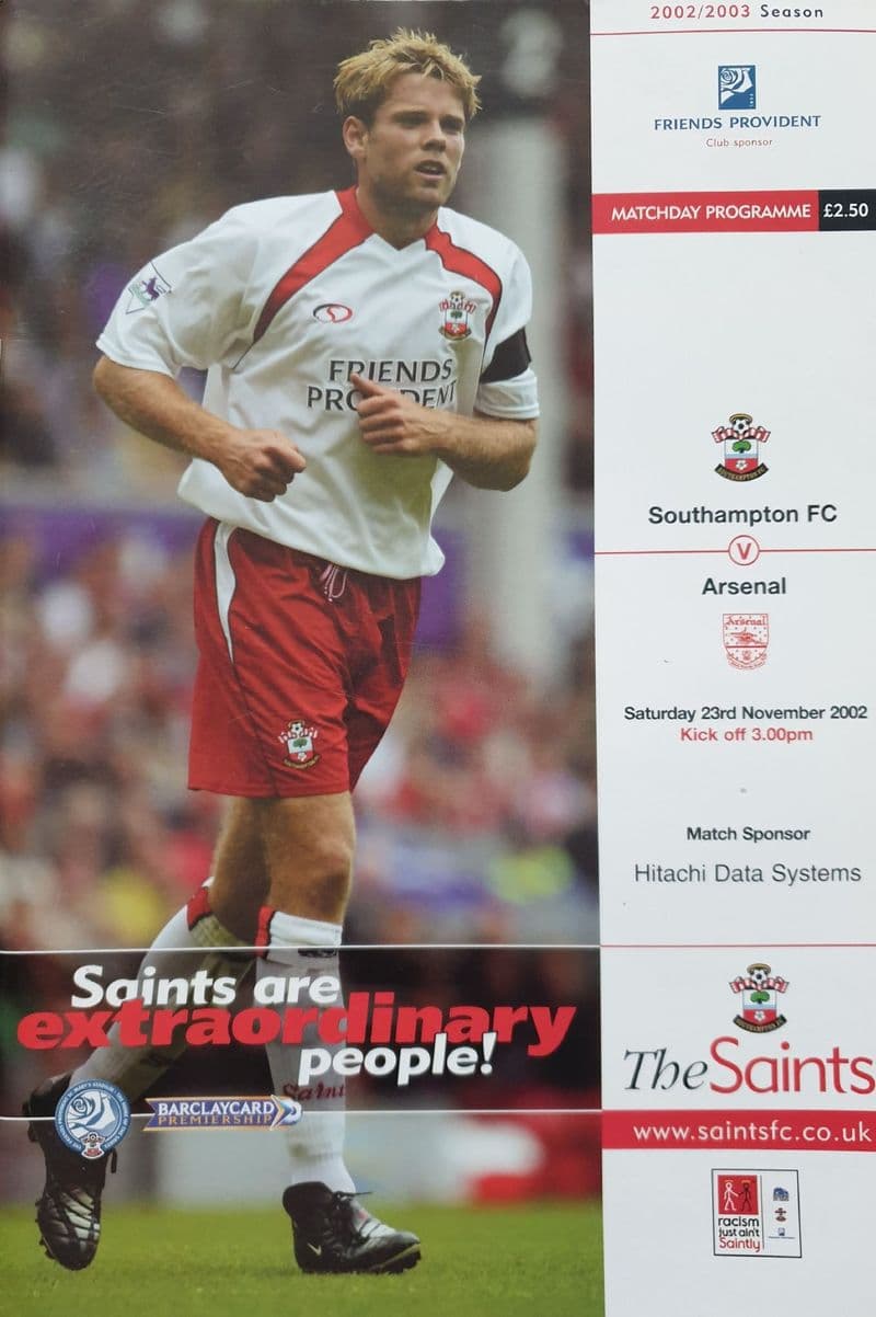 Southampton v Arsenal, Prem (2002, Nov 23rd)