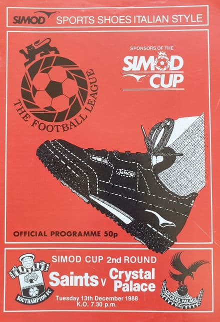 Southampton v Crystal Palace, Simod Cup (1988, Dec 13th)