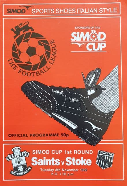 Southampton v Stoke, Simod Cup (1988, Nov 8th)