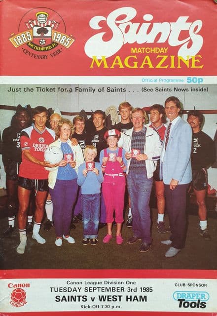 Southampton v West Ham, Div 1 (1985, Sep 3rd)