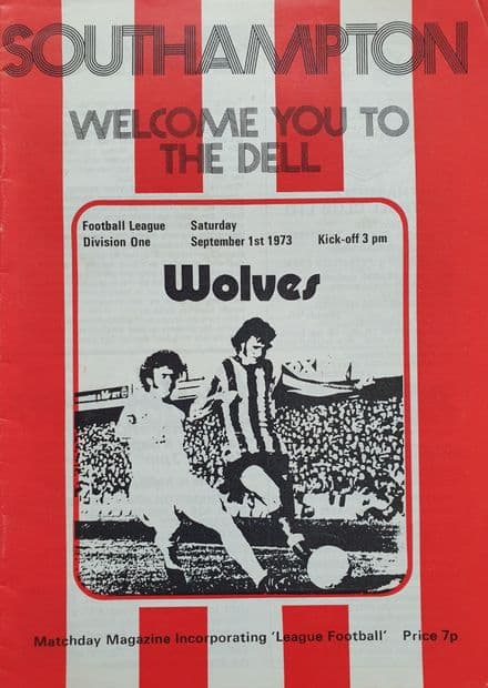Southampton v Wolves, Div 1 (1973, Sep 1st)