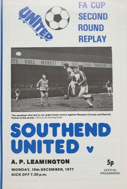 Southend v AP Leamington, FA Cup 2nd Rnd (1977, Dec 19th)
