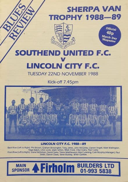 Southend v Lincoln, Sherpa Van (1988 Nov 22nd)