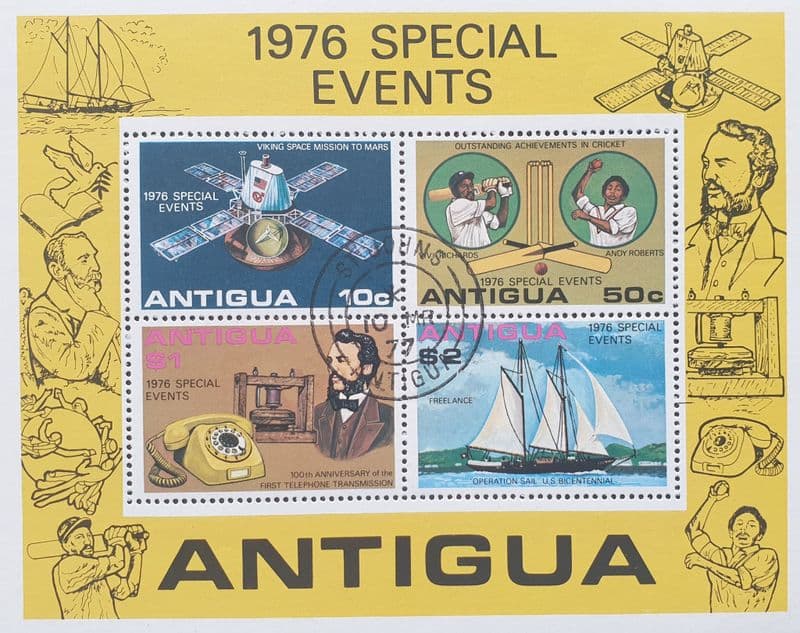 Special Events (1976) Antigua Commemorative Stamp Sheet