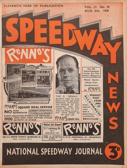Speedway News Vol 11 No 18 (1938, Aug 6th)