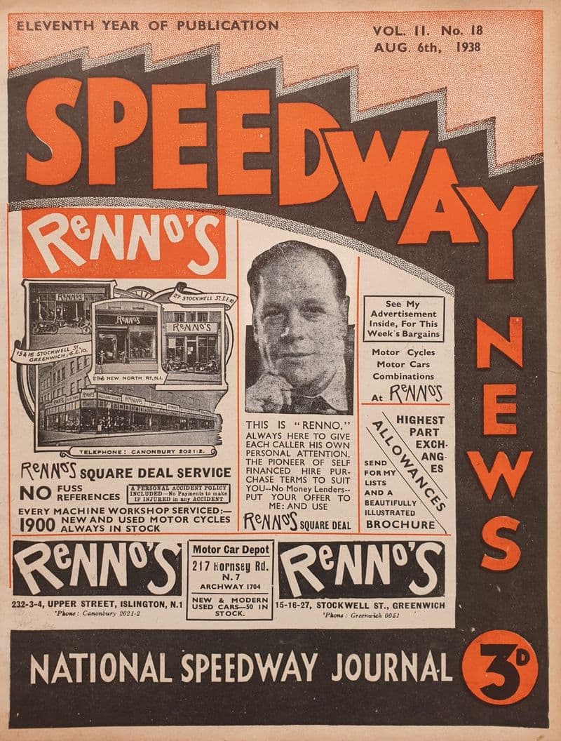 Speedway News Vol 11 No 18 (1938, Aug 6th)
