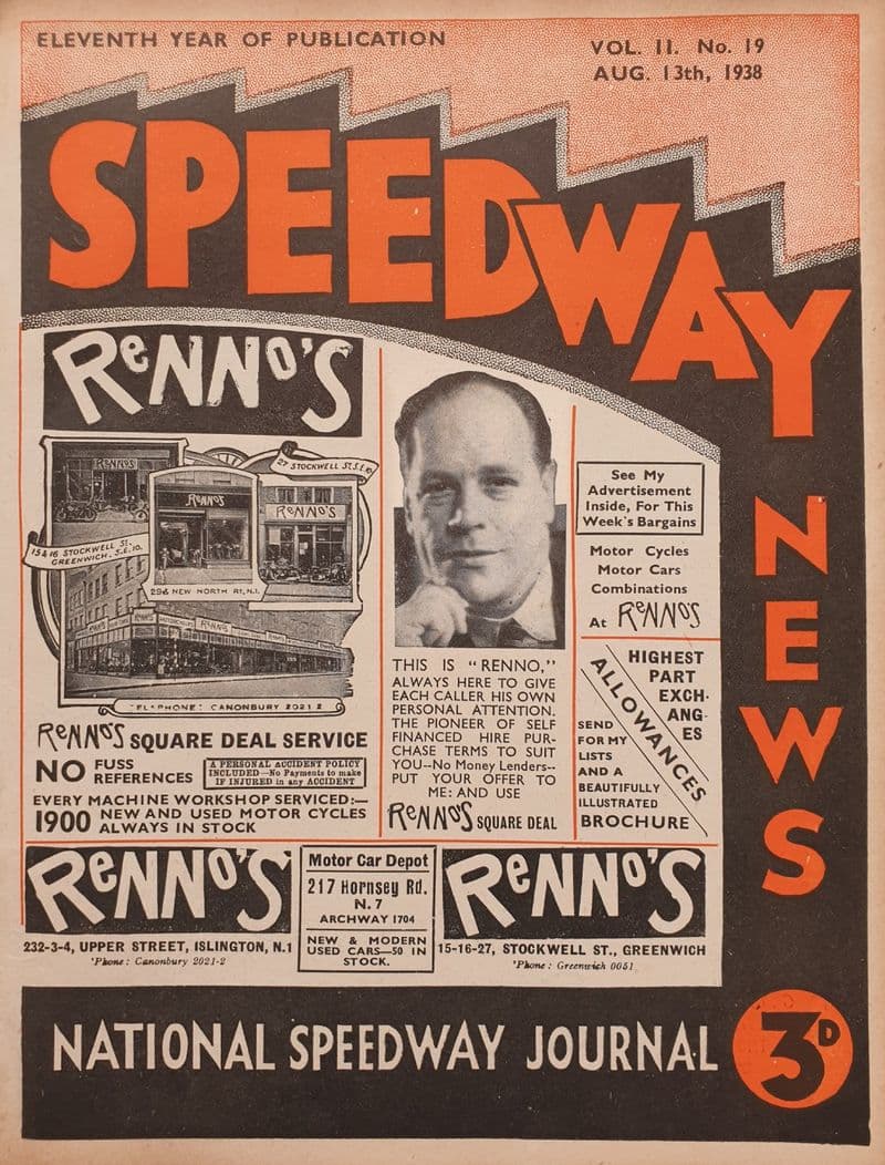 Speedway News Vol 11 No 19 (1938, Aug 13th)