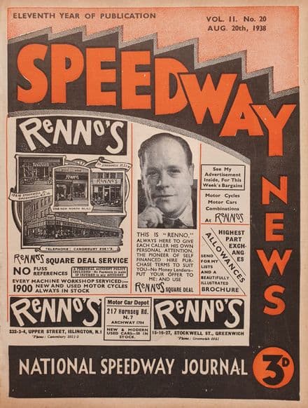 Speedway News Vol 11 No 20 (1938, Aug 20th)