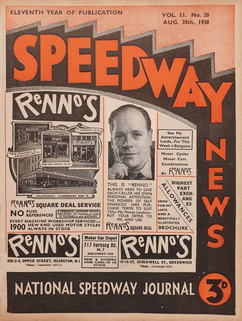 Speedway News Vol 11 No 20 (1938, Aug 20th)