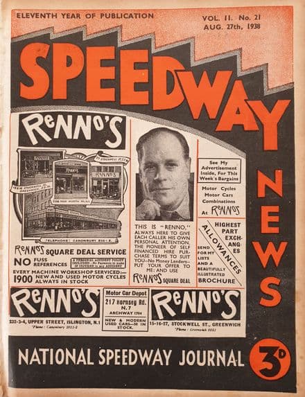 Speedway News Vol 11 No 21 (1938, Aug 27th)