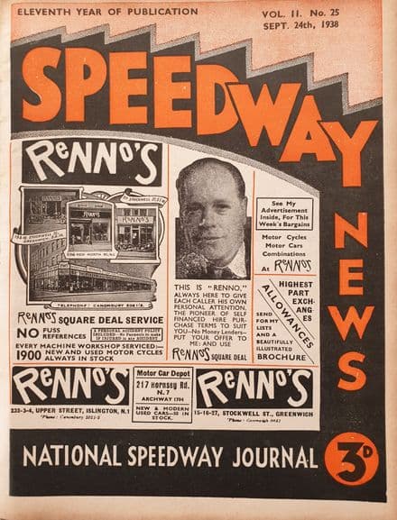 Speedway News Vol 11 No 25 (1938, Sep 24th)