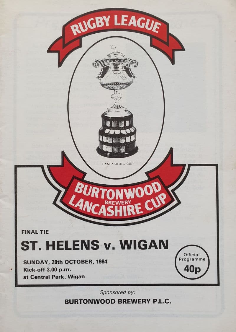 St Helens v Wigan, Lancs Cup F (1984, Oct 28th)