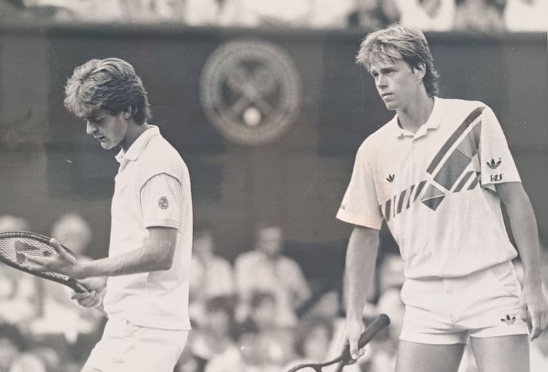 Stefan Edberg & Anders Jarryd Press Photo (Wimbledon, 1986)
