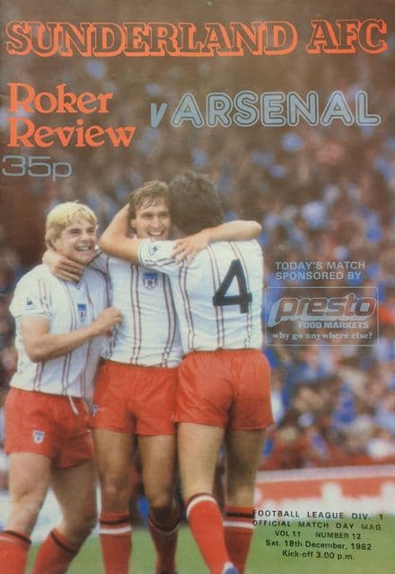 Sunderland v Arsenal, Div 1 (1982, Dec 18th)
