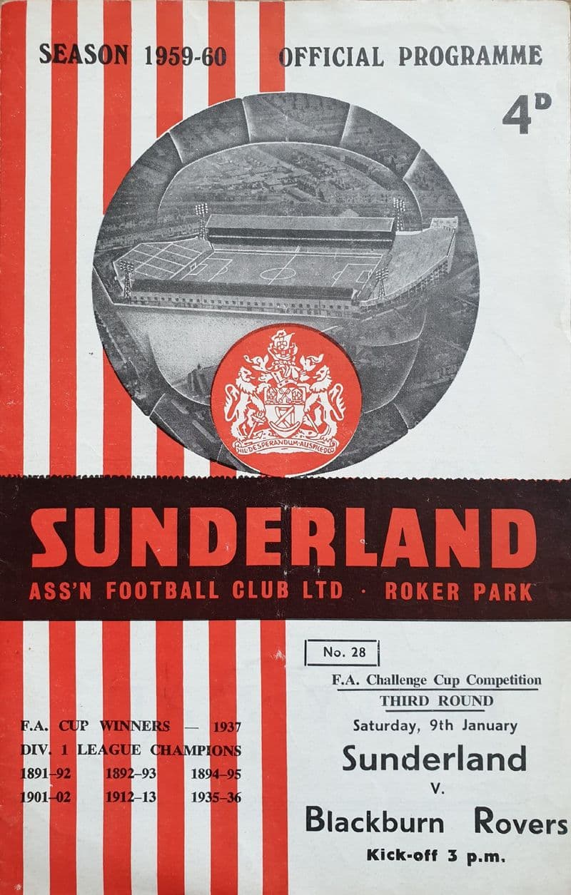 Sunderland v Blackburn Rovers, FA Cup (1960, Jan 9th)