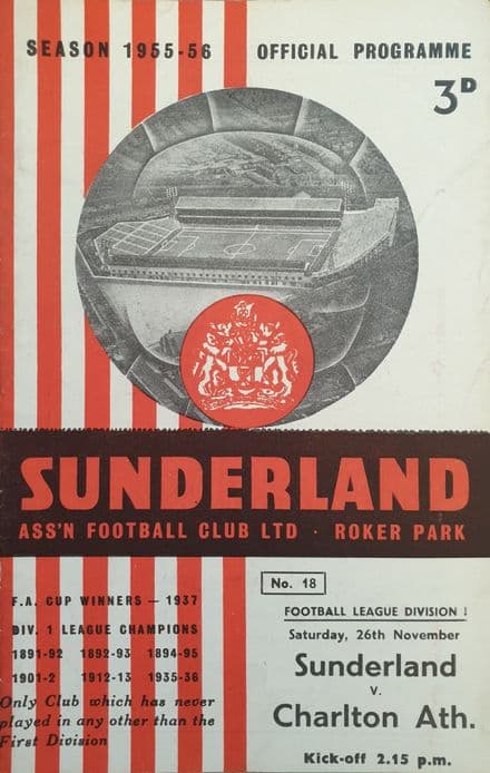 Sunderland v Charlton, Div 1 (1955, Nov 26th)