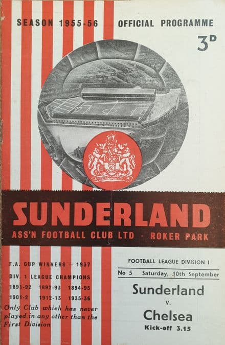 Sunderland v Chelsea, Div 1 (1955, Sep 10th)