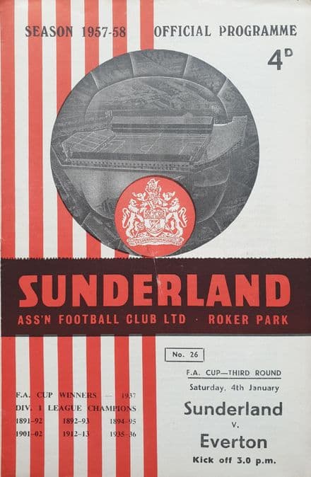 Sunderland v Everton, FA Cup (1958, Jan 4th)