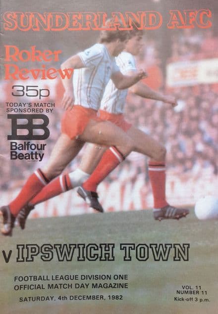Sunderland v Ipswich, Div 1 (1982, Dec 4th)