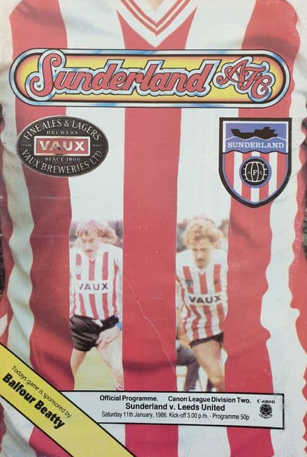 Sunderland v Leeds, Div 2 (1986, Jan 11th)