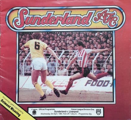 Sunderland v Liverpool, Div 1 (1985, Apr 3rd)