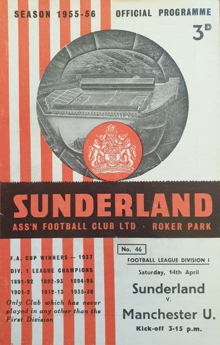 Sunderland v Manchester Utd, Div 1 (1956, Apr 14th)