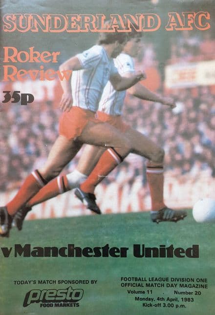 Sunderland v Manchester Utd, Div 1 (1983, Apr 4th)