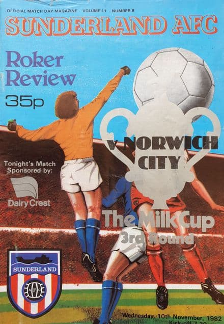 Sunderland v Norwich, Milk Cup (1982, Nov 10th)