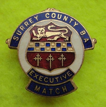 Surrey CBA Executive Match (HW Miller Pre 1958) Enamel Pin Badge
