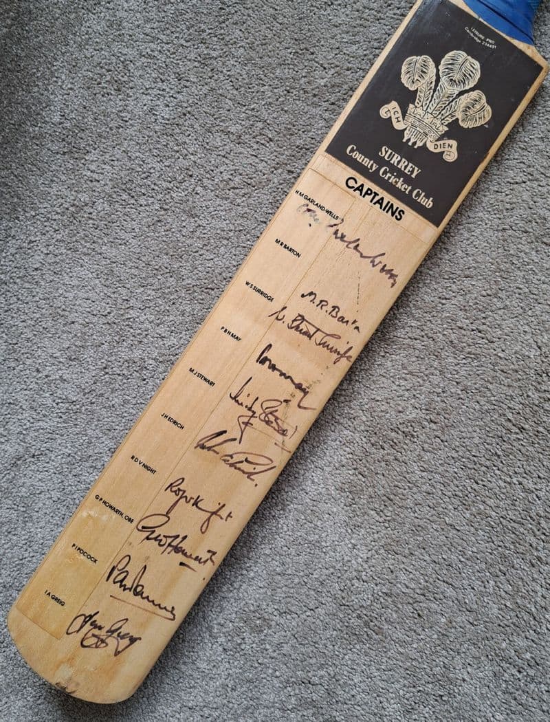 Surrey CCC Captains SIGNED Cricket Bat