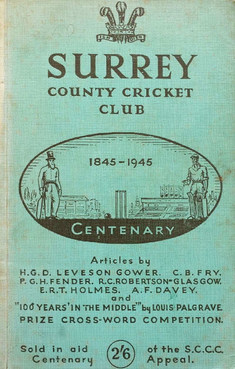 Surrey CCC Centenary Booklet (1845-1945) Good Copy