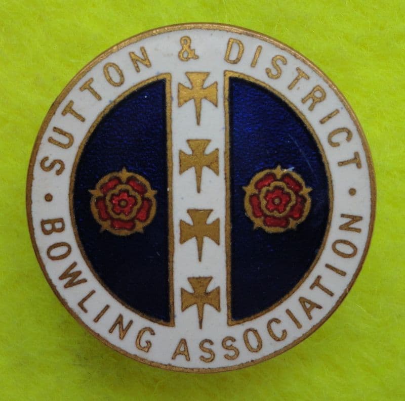 Sutton & District Bowling Association (HW Miller) Enamel Pin Badge