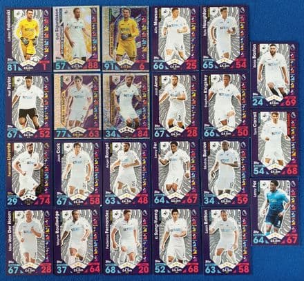 Swansea City, Match Attax Cards x 24 (2016-17)