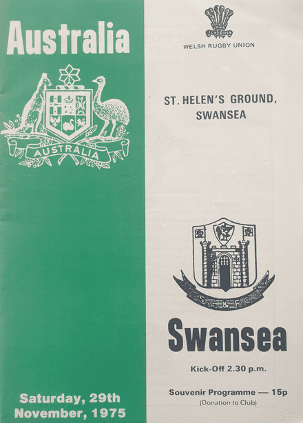 Swansea v Australia (1975, Nov 29th)