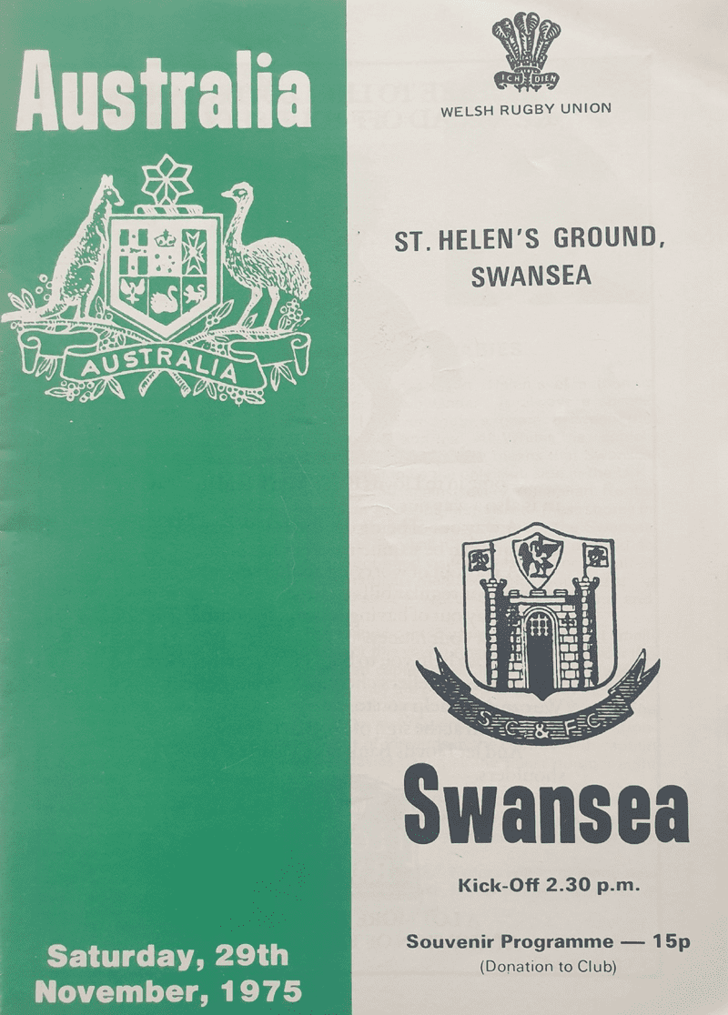 Swansea v Australia (1975, Nov 29th)