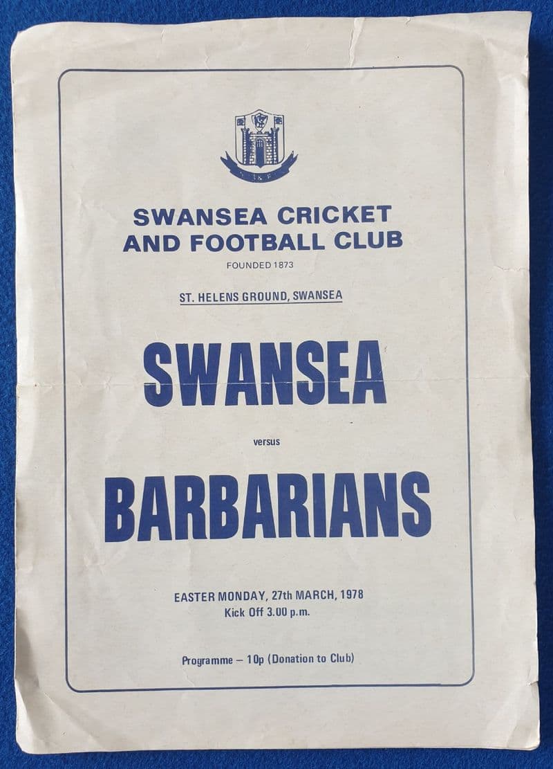 Swansea v Barbarians (1978, Mar 27th)