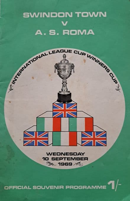 Swindon Town v AS Roma, Lge Cup Winners Cup (1969, Sep 10th)