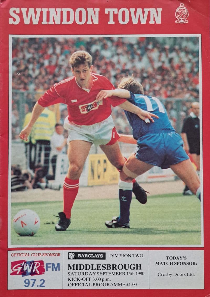 Swindon v Middlesbrough, Div 2 (1990, Sep 15th)