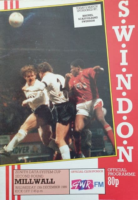 Swindon v Millwall, ZDS Cup (1989, Dec 13th)