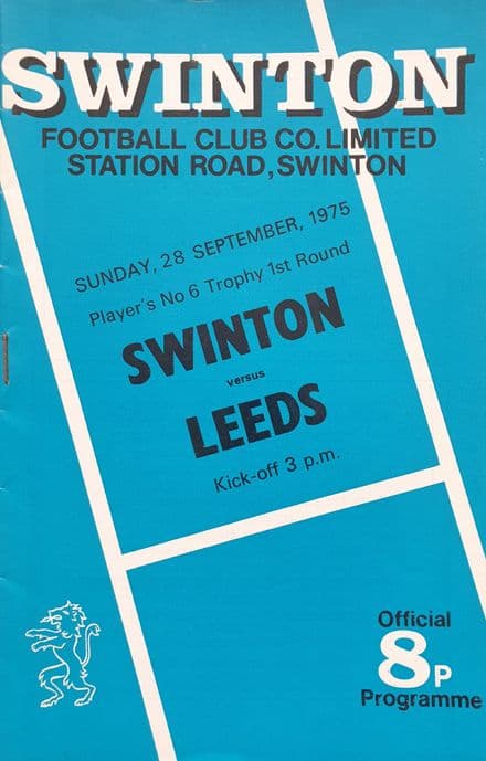 Swinton v Leeds (1975, Sep 28th) & Teamsheet