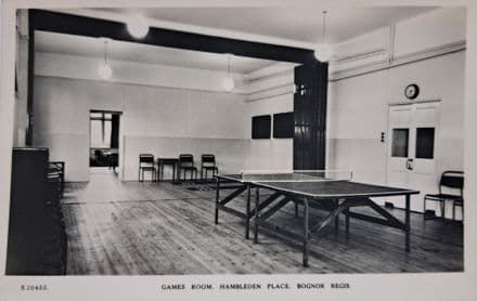 Table Tennis Postcard (Un-used) "Games Room Hambleden Place"