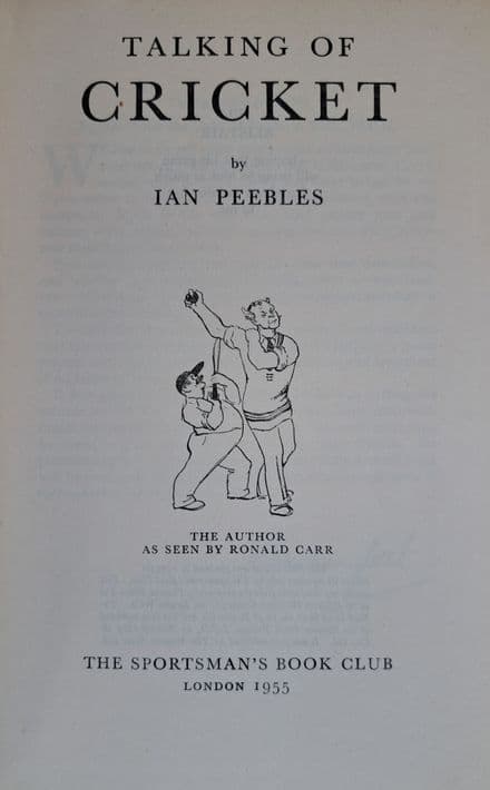 Talking of Cricket by Ian Peebles (1)