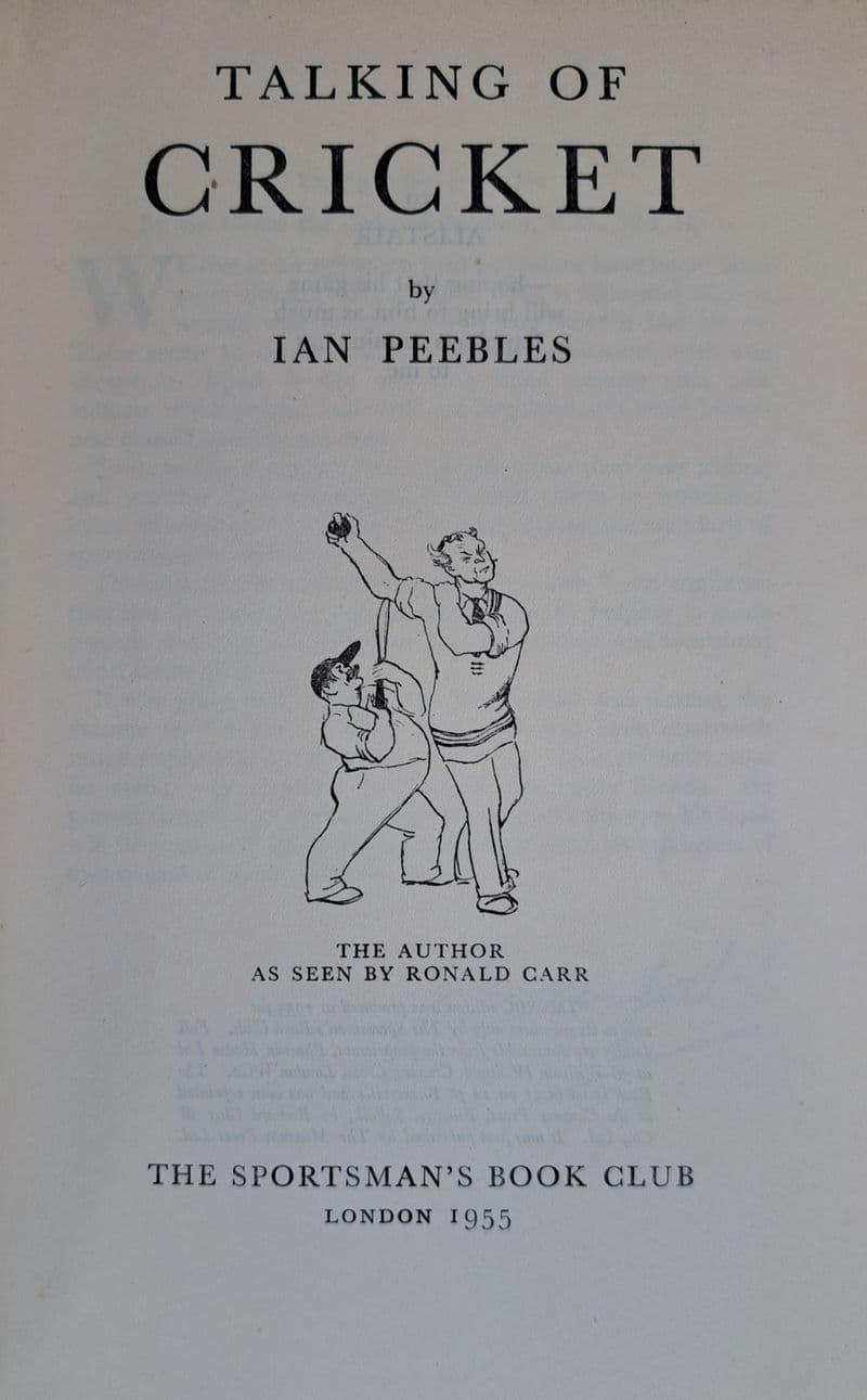 Talking of Cricket by Ian Peebles (1)