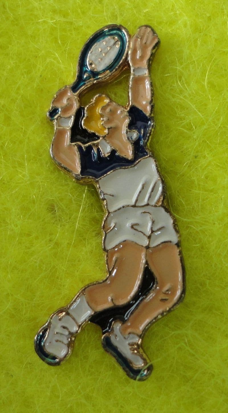 Tennis Player Enamel Pin Badge